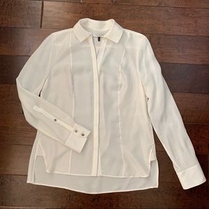 Halston Heritage Long-Sleeve Collard Blouse